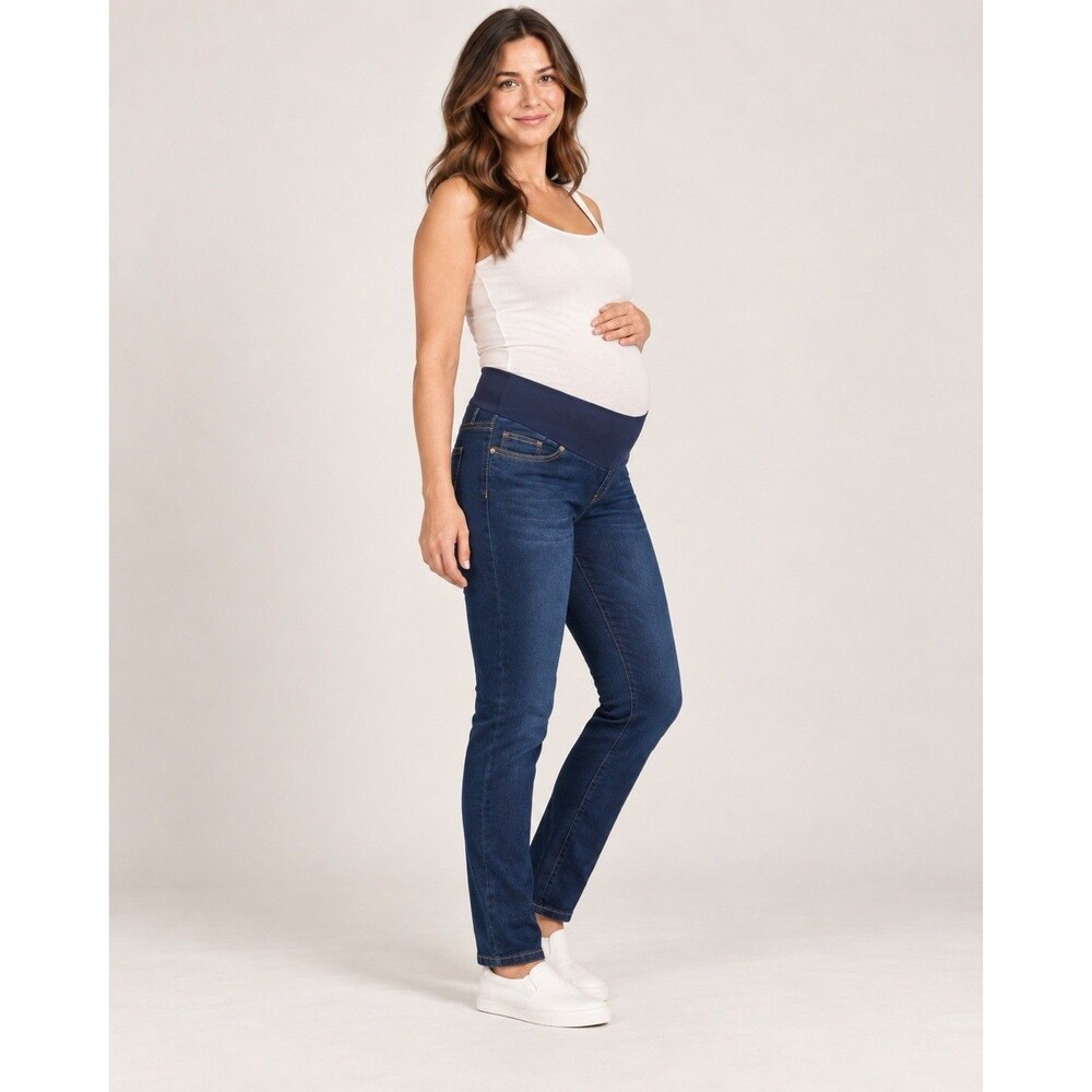 Oh! Mamma Maternity Jeans Women’s M Dark Wash Full Panel Skinny Stretch